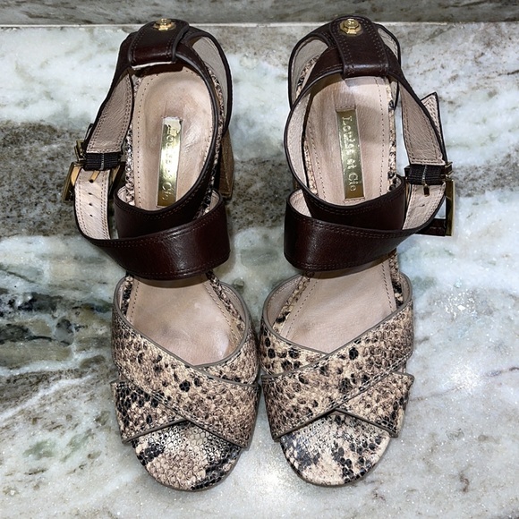 Louise et Cie Gigi Snakeskin Heeled Sandals 7 - Picture 4 of 11